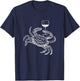 Wine Crab Ocean Lovers Shirt Funny Drinking Vacation T-Shirt - T-Shirt | Navy