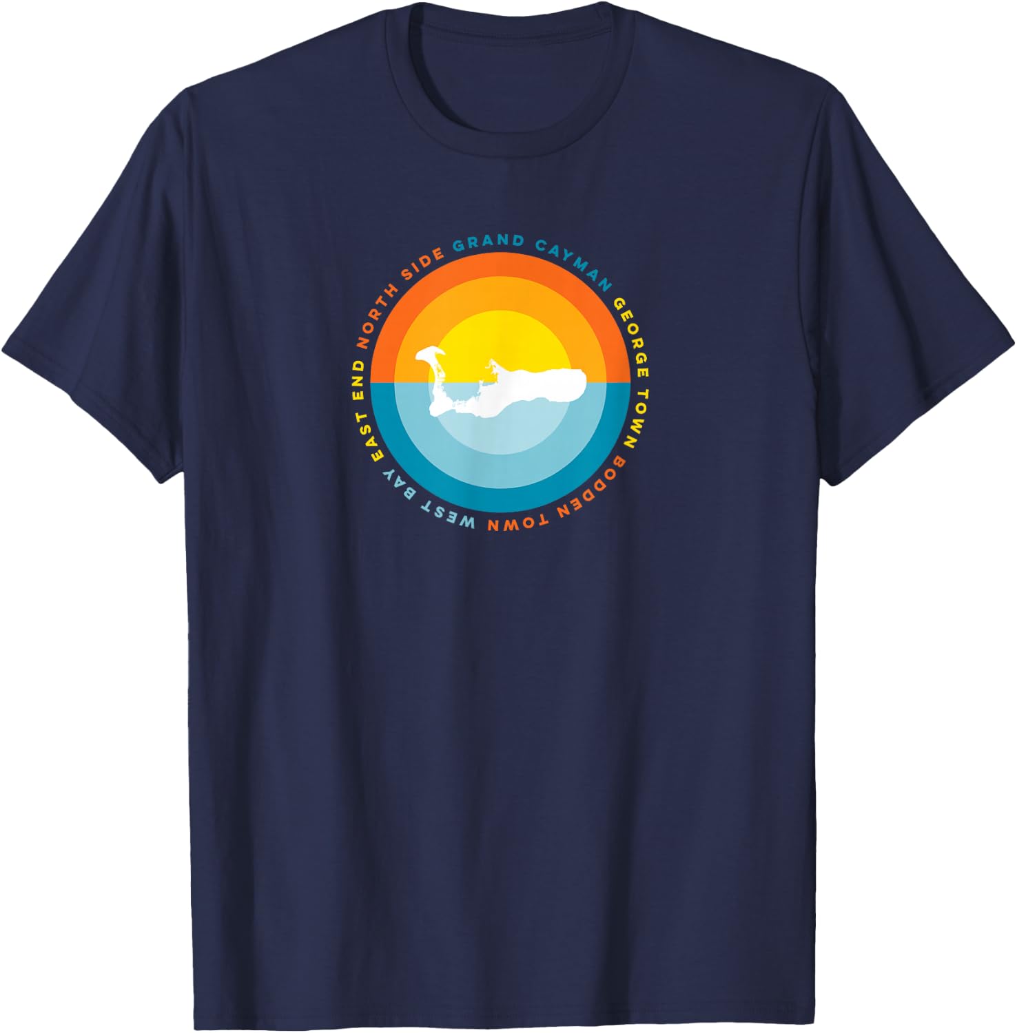 Cayman Islands Grand Cayman Sunset Graphic T T-Shirt - T-Shirt | Navy