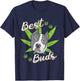 Best Buds Weed Pitbull Dog with Gold Marijuana Leaf Dog Gift T-Shirt - T-Shirt | Navy