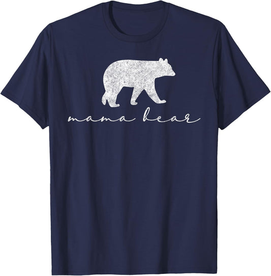 Mama Bear Shirt Cute White T-Shirt - T-Shirt | Navy