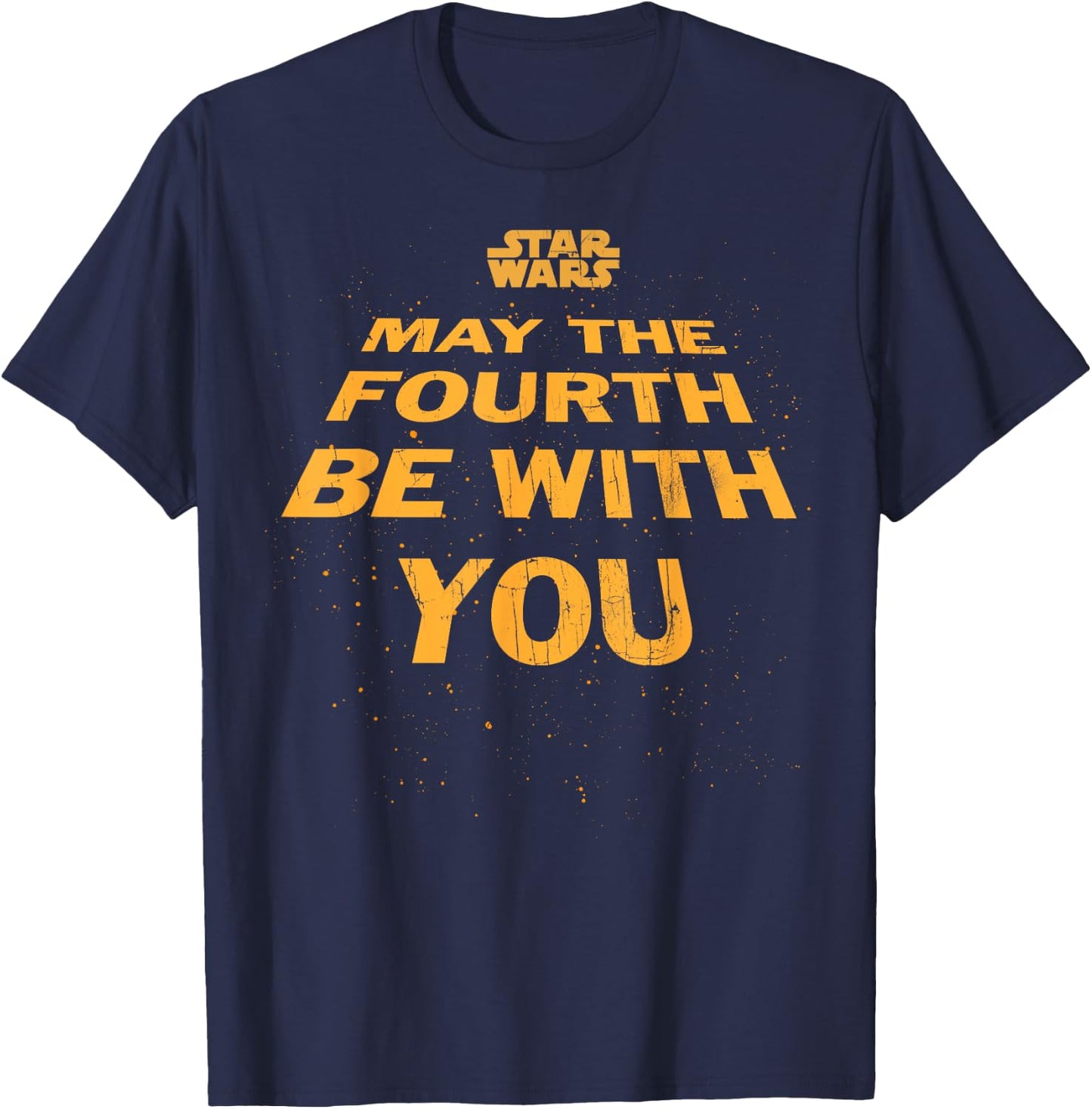 Star Wars May The Fourth Be With You Tilted Logo Poster T-Shirt - T-Shirt | Navy
