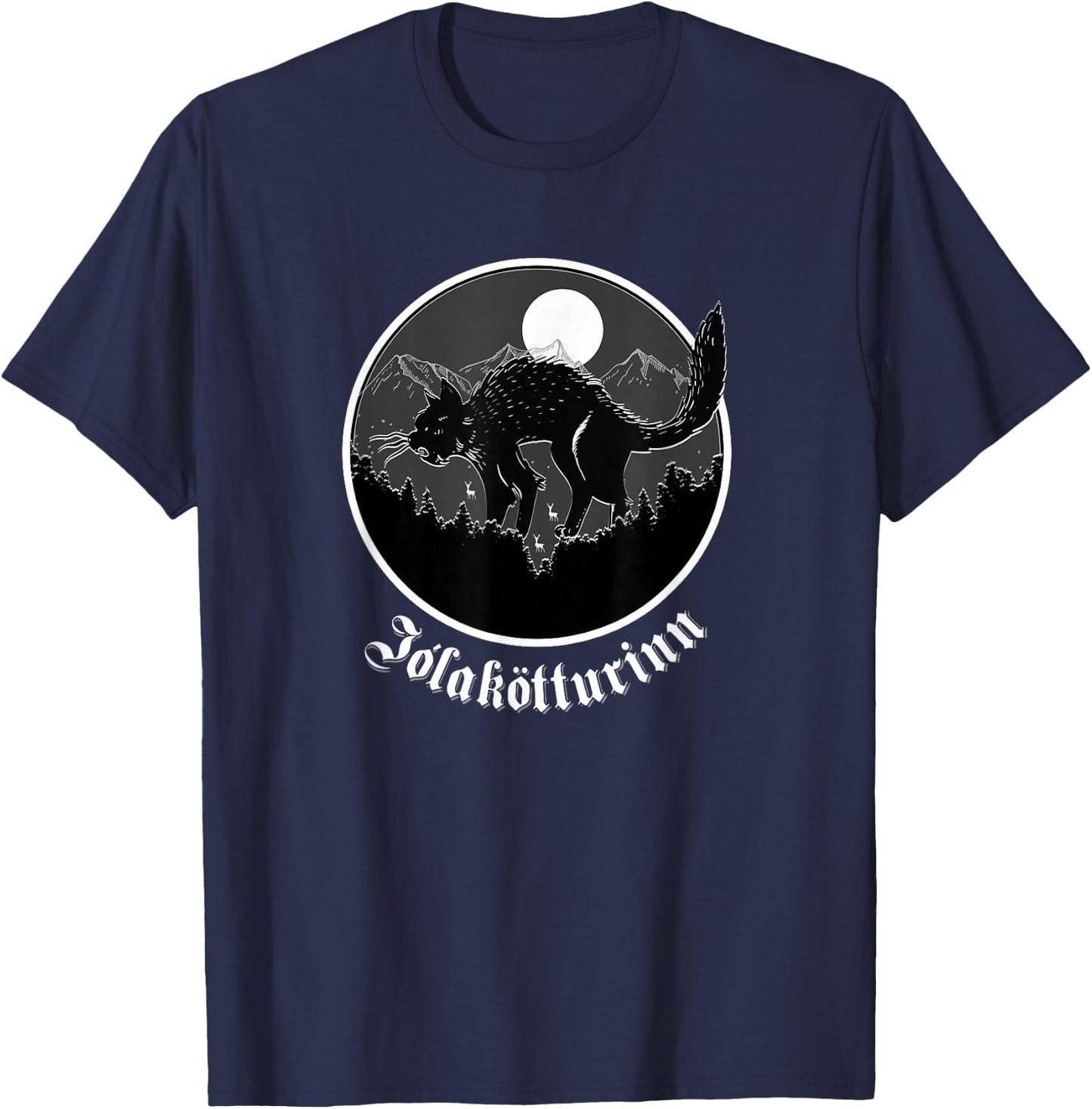 Yule Cat Jolakotturinn Icelandic Folklore Christmas Gift T-Shirt - T-Shirt | Navy