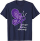 Domestic Violence Awareness Abuse Purple Ribbon Butterfly T-Shirt - T-Shirt | Navy
