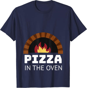 Pregnancy Shirt PIZZA IN THE OVEN Mom Matching Mother to Be T-Shirt - T-Shirt | Navy