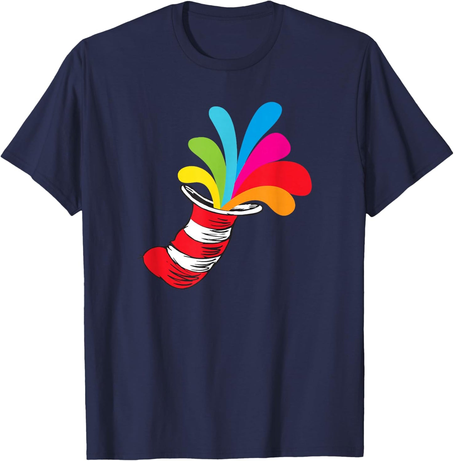 Dr. Seuss Hat Color Explosion T-Shirt - T-Shirt | Navy