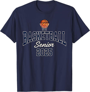 Basketball Senior 2025 Graduation Class of 2025 Graduate T-Shirt - T-Shirt | Navy
