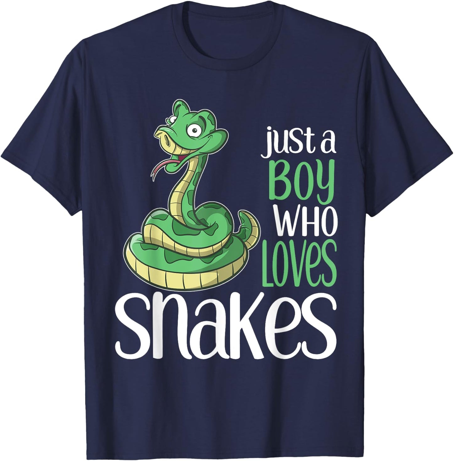 Just a Boy Who Loves Snakes Gift T Shirt for Kids and Boys T-Shirt - T-Shirt | Navy