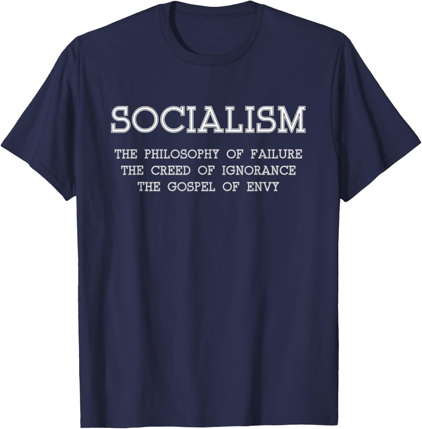 Socialism Sucks Funny Socialism Politican Humor T-Shirt - T-Shirt | Navy