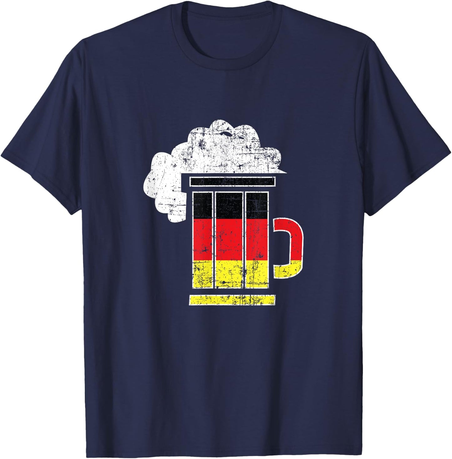 Germany Flag German Beer Oktoberfest Drinking T-Shirt - T-Shirt | Navy