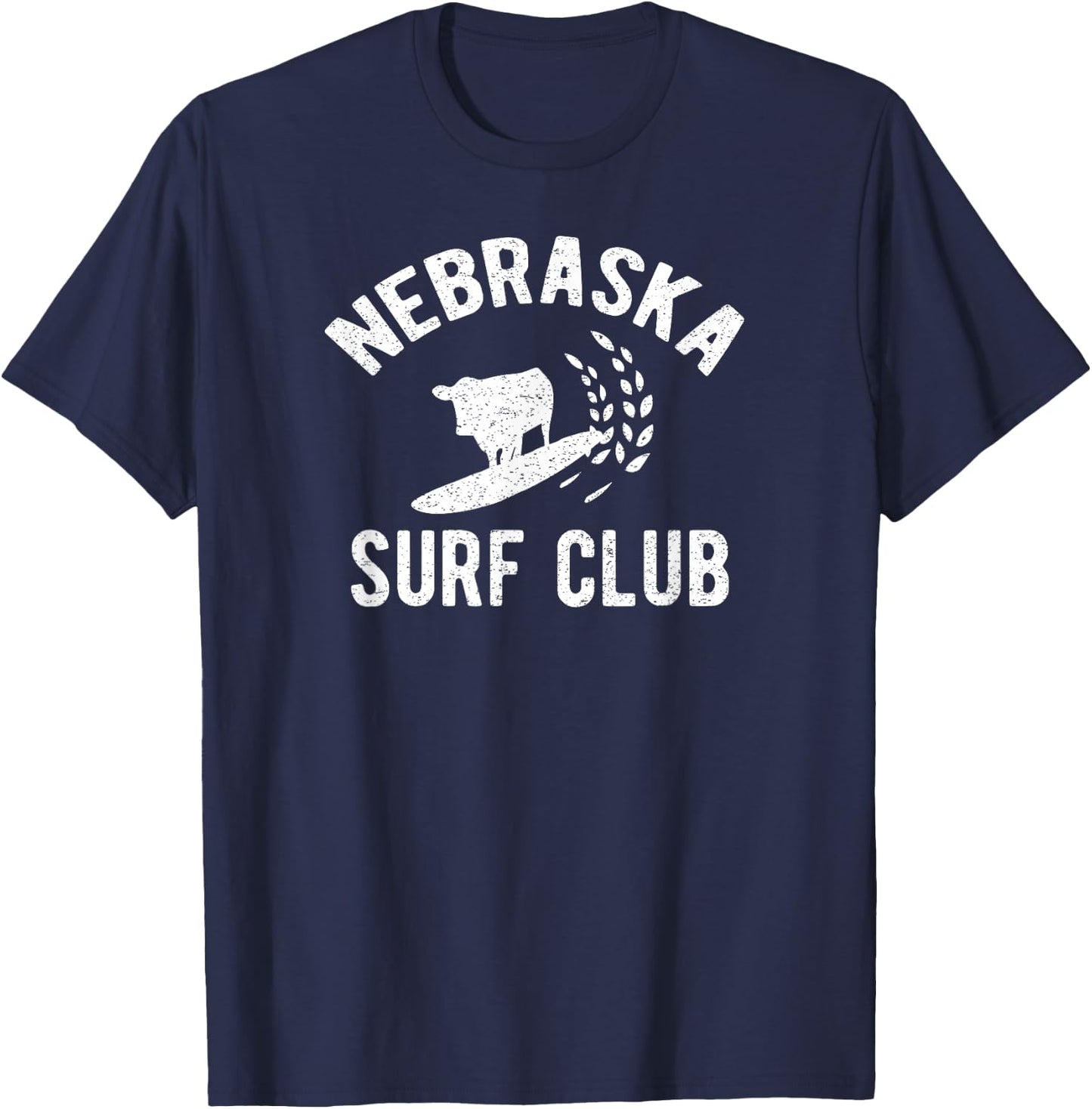 Nebraska Surf Club - Funny Nebraska Shirt T-Shirt - T-Shirt | Navy