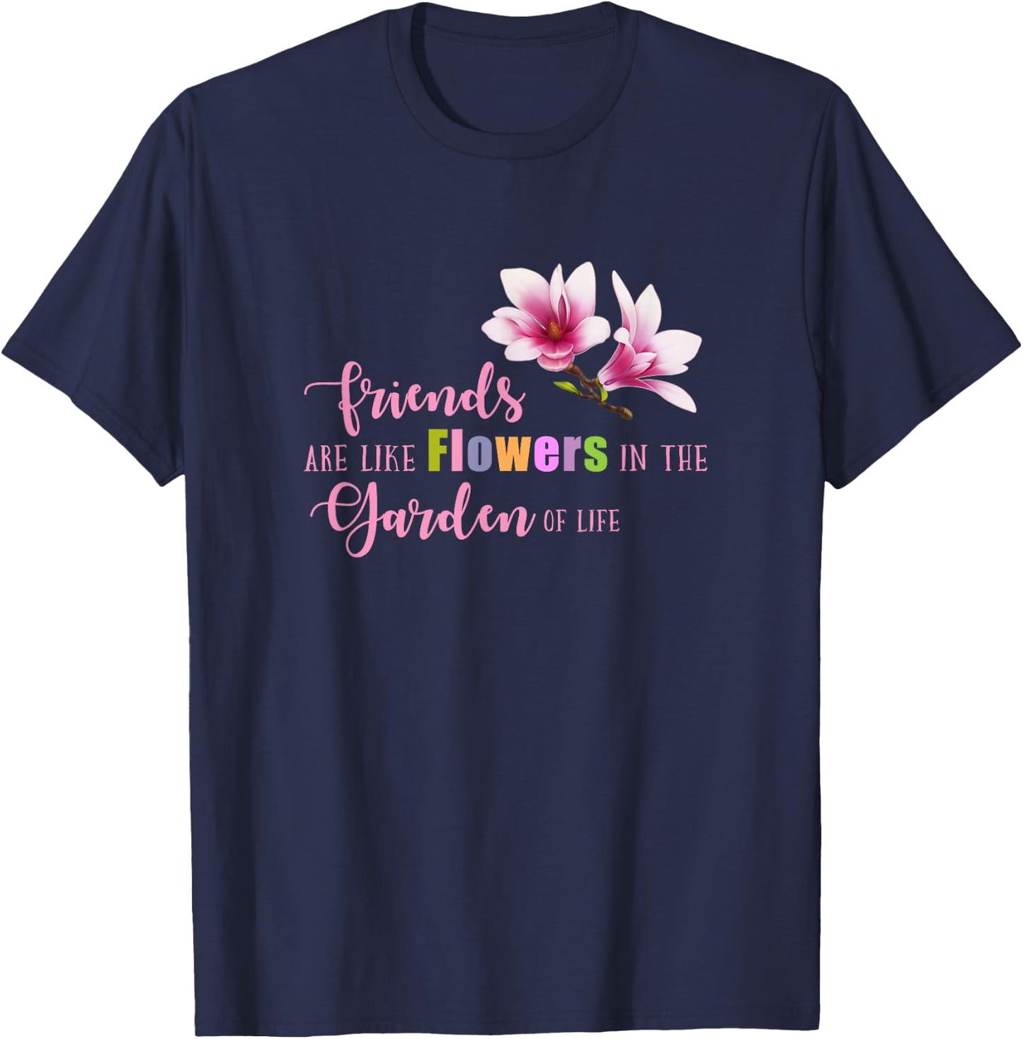 Women T Shirt Cute Best Friend Friendship Flower Girls T-Shirt - T-Shirt | Navy