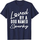 Personalized Dog Name Sparky Gift Pet Lover Paw Print T-Shirt - T-Shirt | Navy