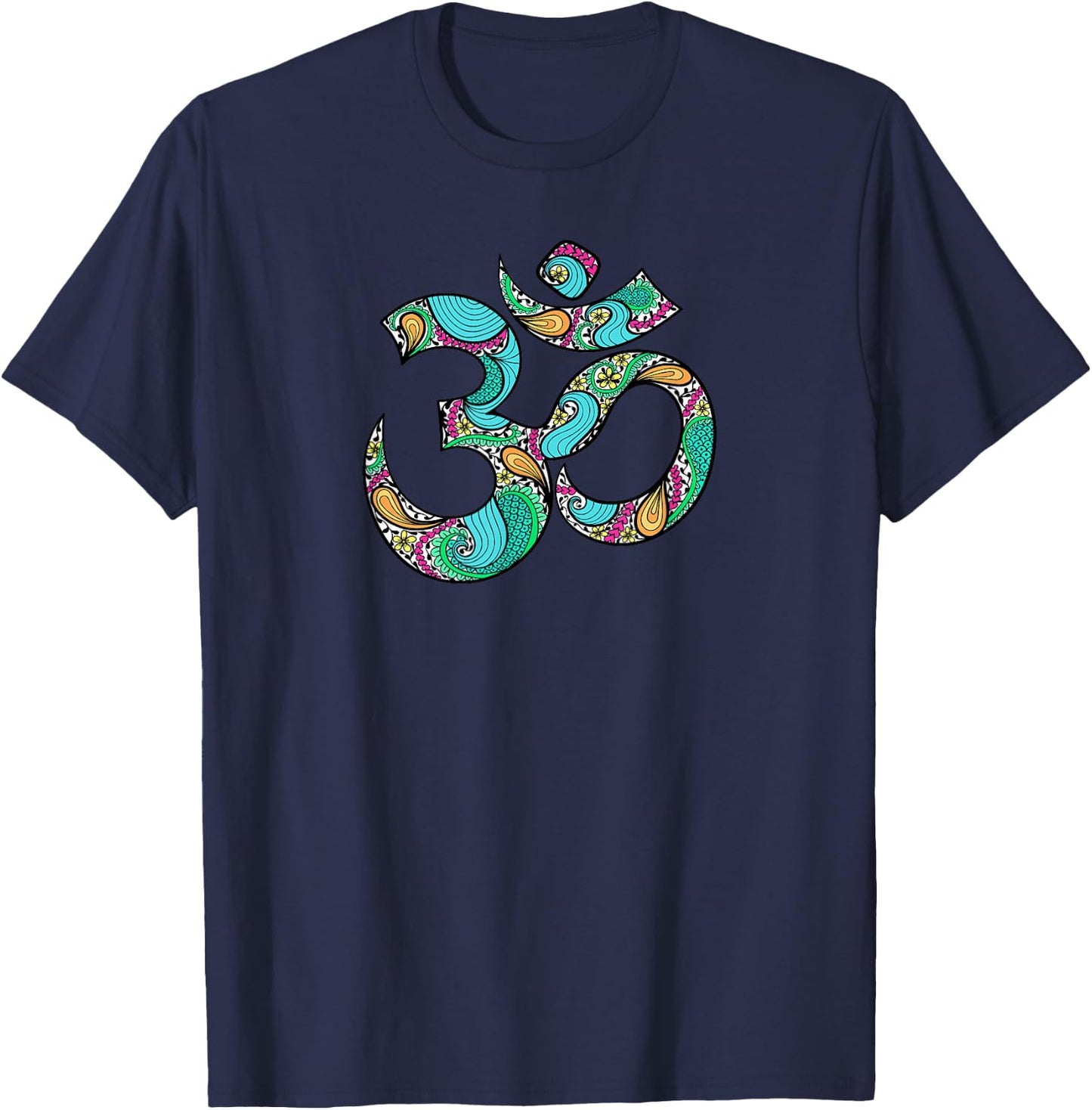 Om Ohm Aum Symbol T Shirt Spiritual Yoga T-Shirt - T-Shirt | Navy