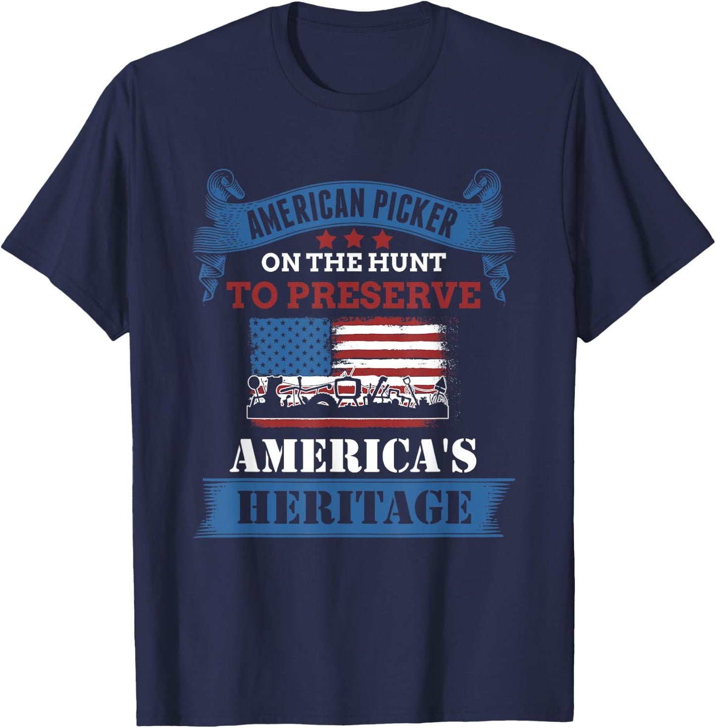 Patriotic Heritage Pickers T-Shirt - T-Shirt | Navy