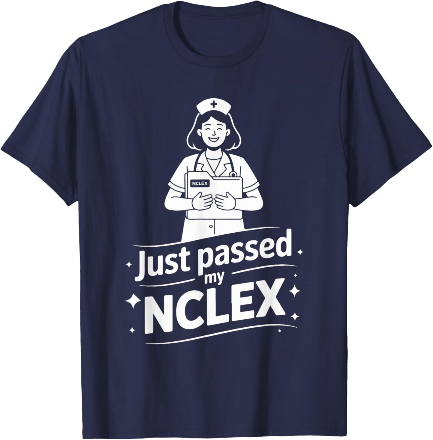 Just Passed My NCLEX Nurse Joyful T-Shirt - T-Shirt | Navy