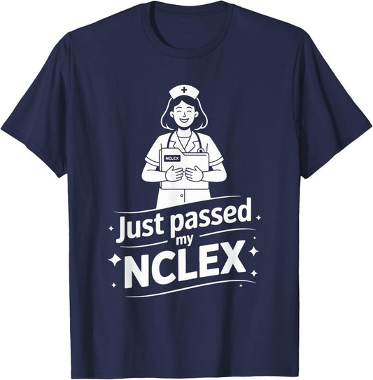Just Passed My NCLEX Nurse Joyful T-Shirt - T-Shirt | Navy