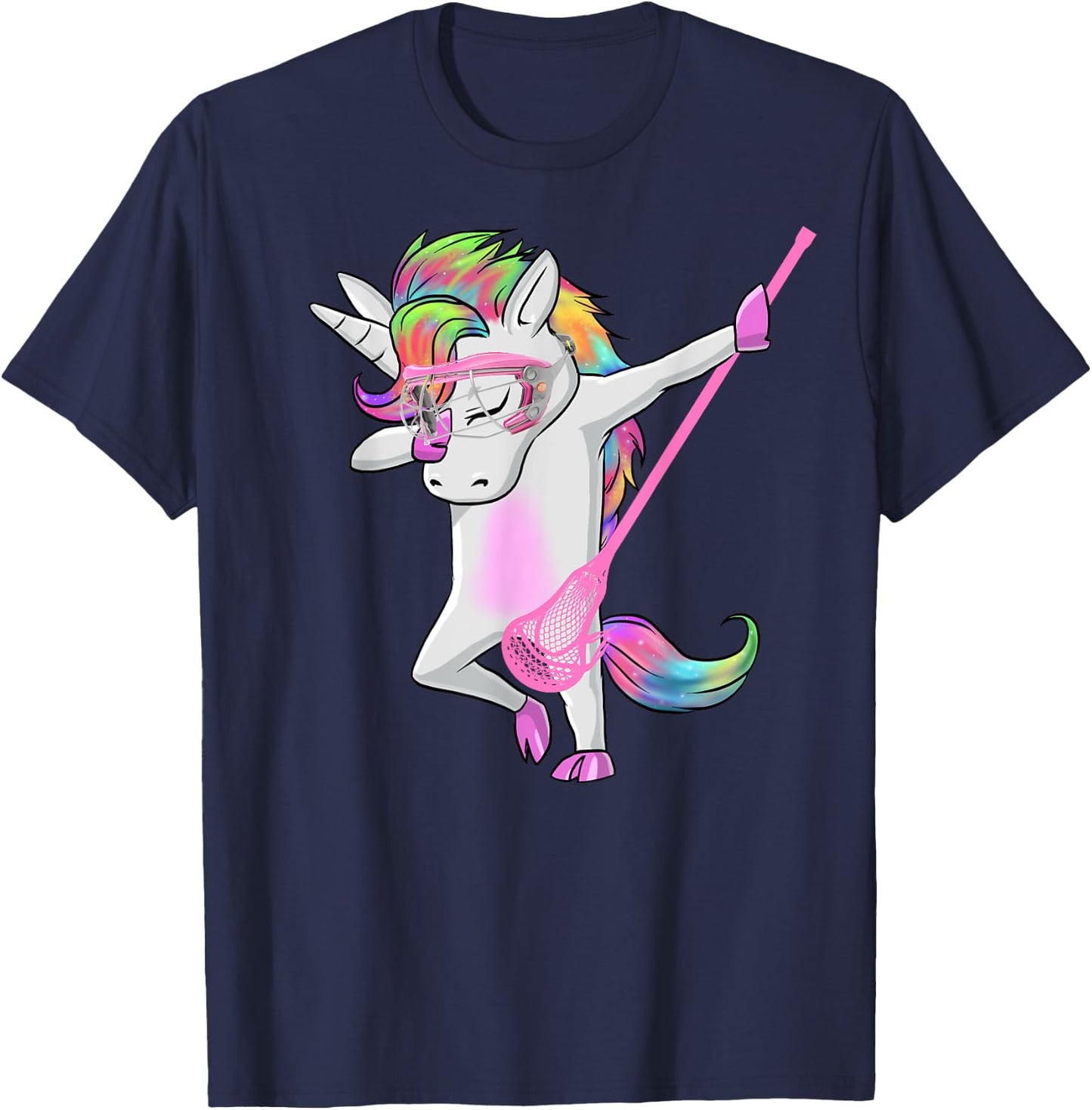reLAX unicorn dab youth lacrosse Lacrosse funny T-Shirt - T-Shirt | Navy