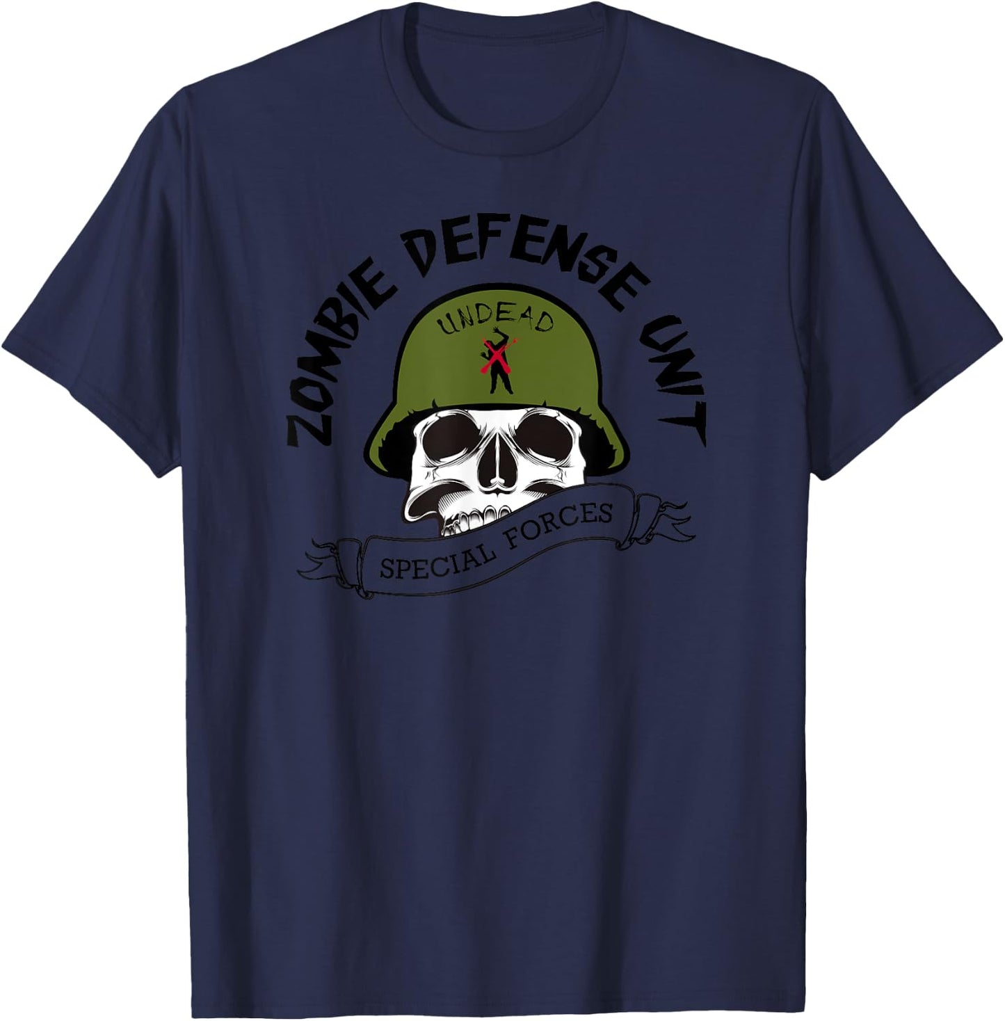 Zombie Hunter Special Forces Zombies Soldier T-Shirt - T-Shirt | Navy