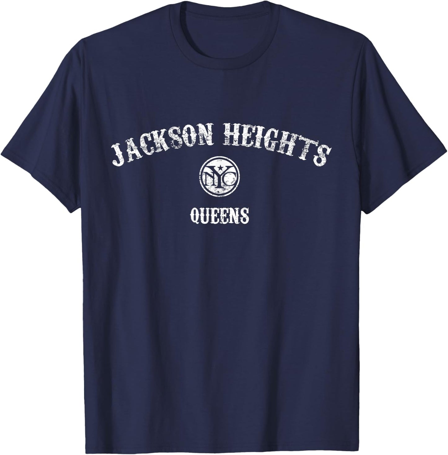 Jackson Heights Queens | Vintage Design New York T-Shirt - T-Shirt | Navy