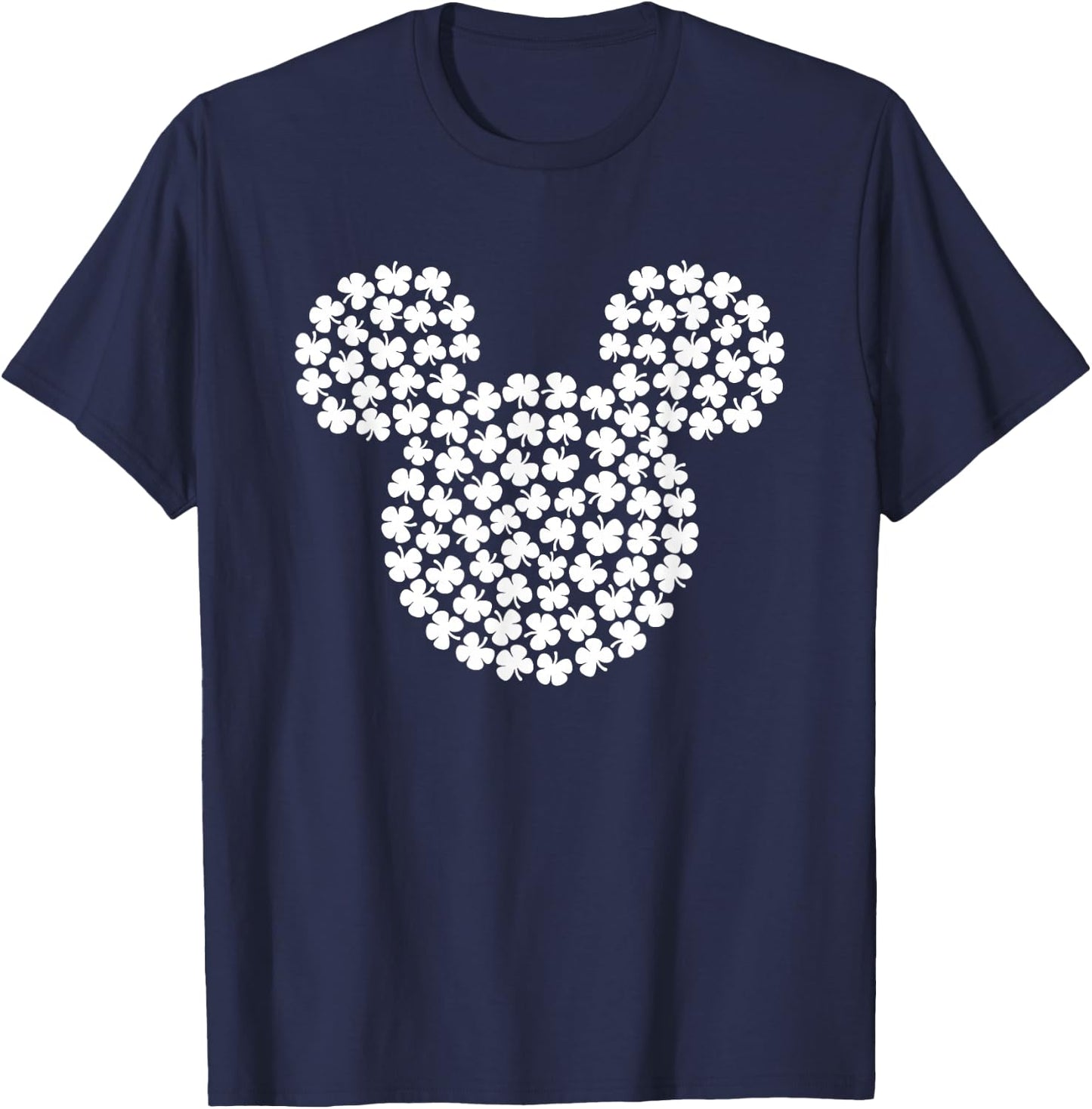 Disney Mickey Mouse White 4-Leaf Clovers St. Patrick's Day T-Shirt - T-Shirt | Navy