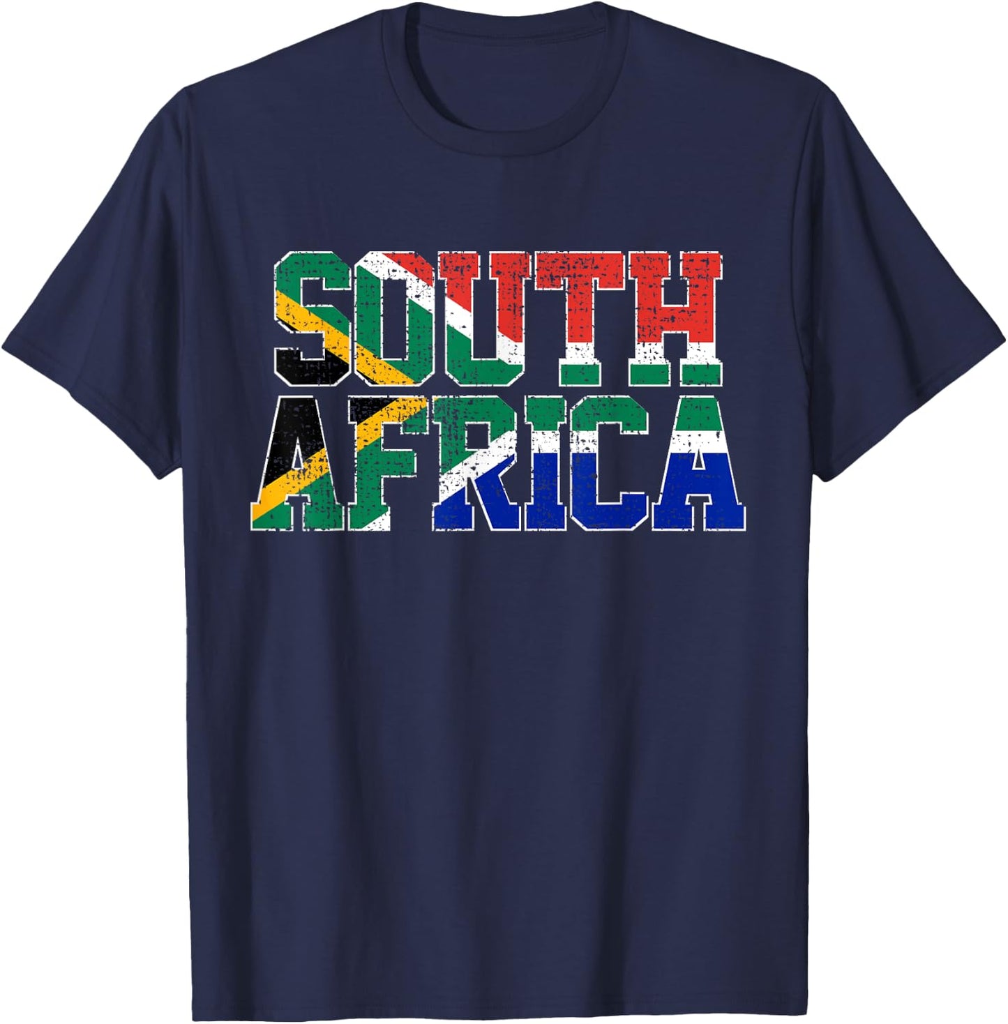 South Africa National Flag African Gift T-Shirt - T-Shirt | Navy