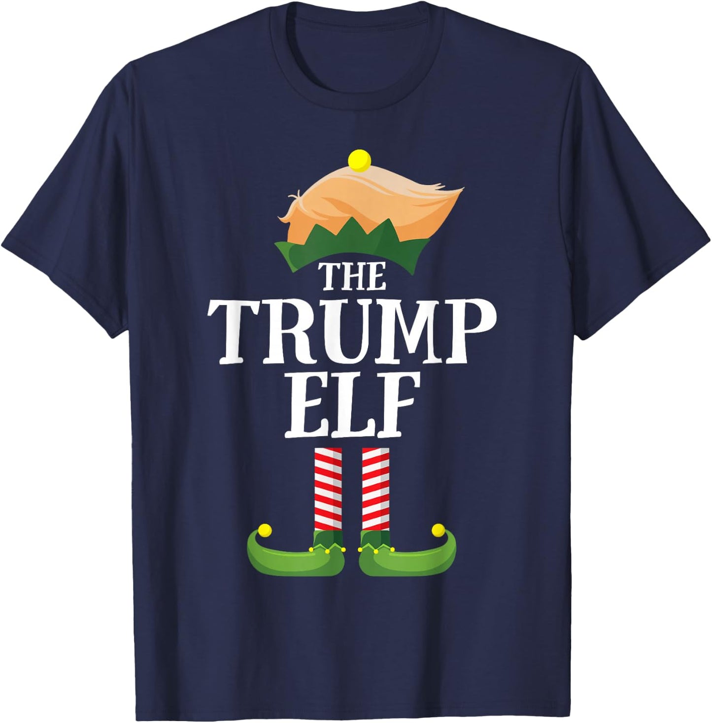 Trump Elf Matching Family Group Christmas Party Pyjamas T-Shirt - T-Shirt | Navy