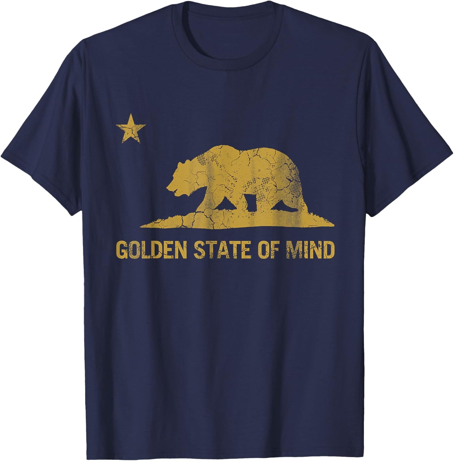California Golden State Of Mind Retro Fade T-Shirt - T-Shirt | Navy