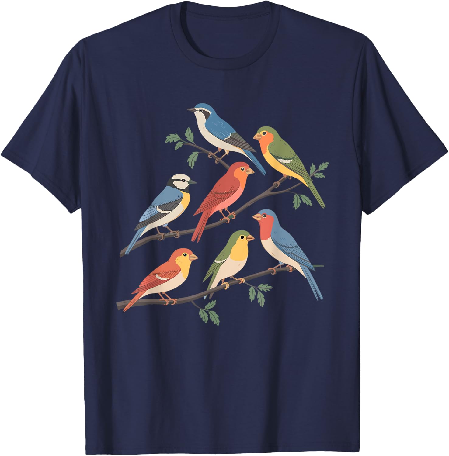 Bird Watching on a tree Bird Lover Shirts All Ages Black Small Short Sleeve T-Shirt - T-Shirt | Navy