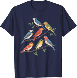 Bird Watching on a tree Bird Lover Shirts All Ages Black Small Short Sleeve T-Shirt - T-Shirt | Navy