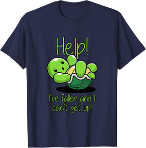 Help I've Fallen And I Can't Get Up Turtle Lovers T Shirt T-Shirt - T-Shirt | Navy