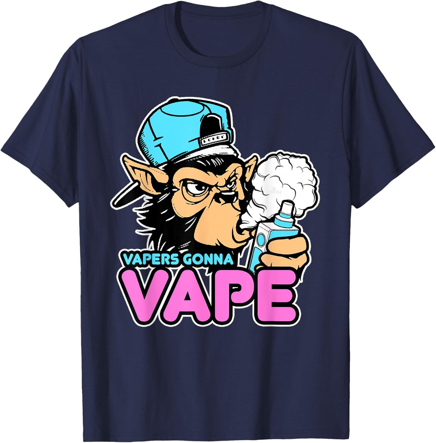 Vapers Gonna Vape Gorilla Vape T-Shirt - T-Shirt | Navy