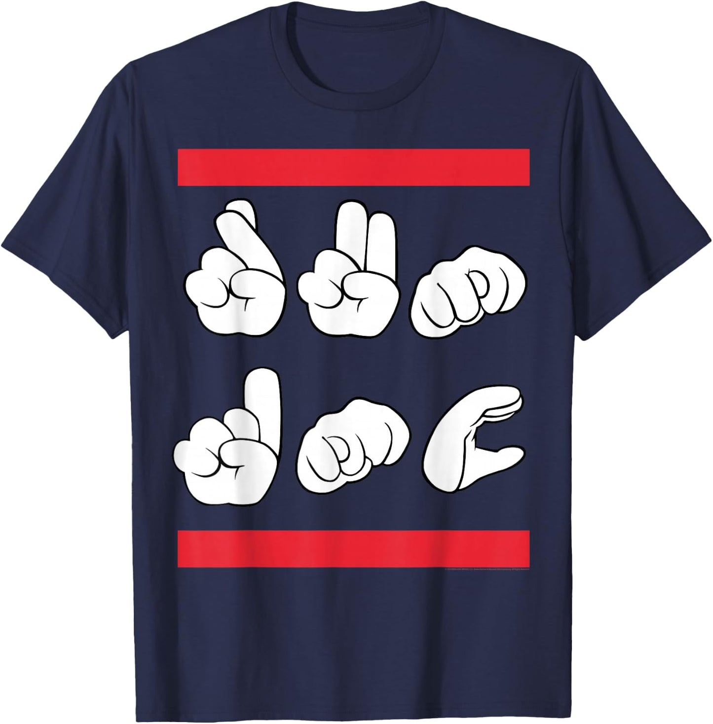 Run DMC Official Sign Language T-Shirt - T-Shirt | Navy