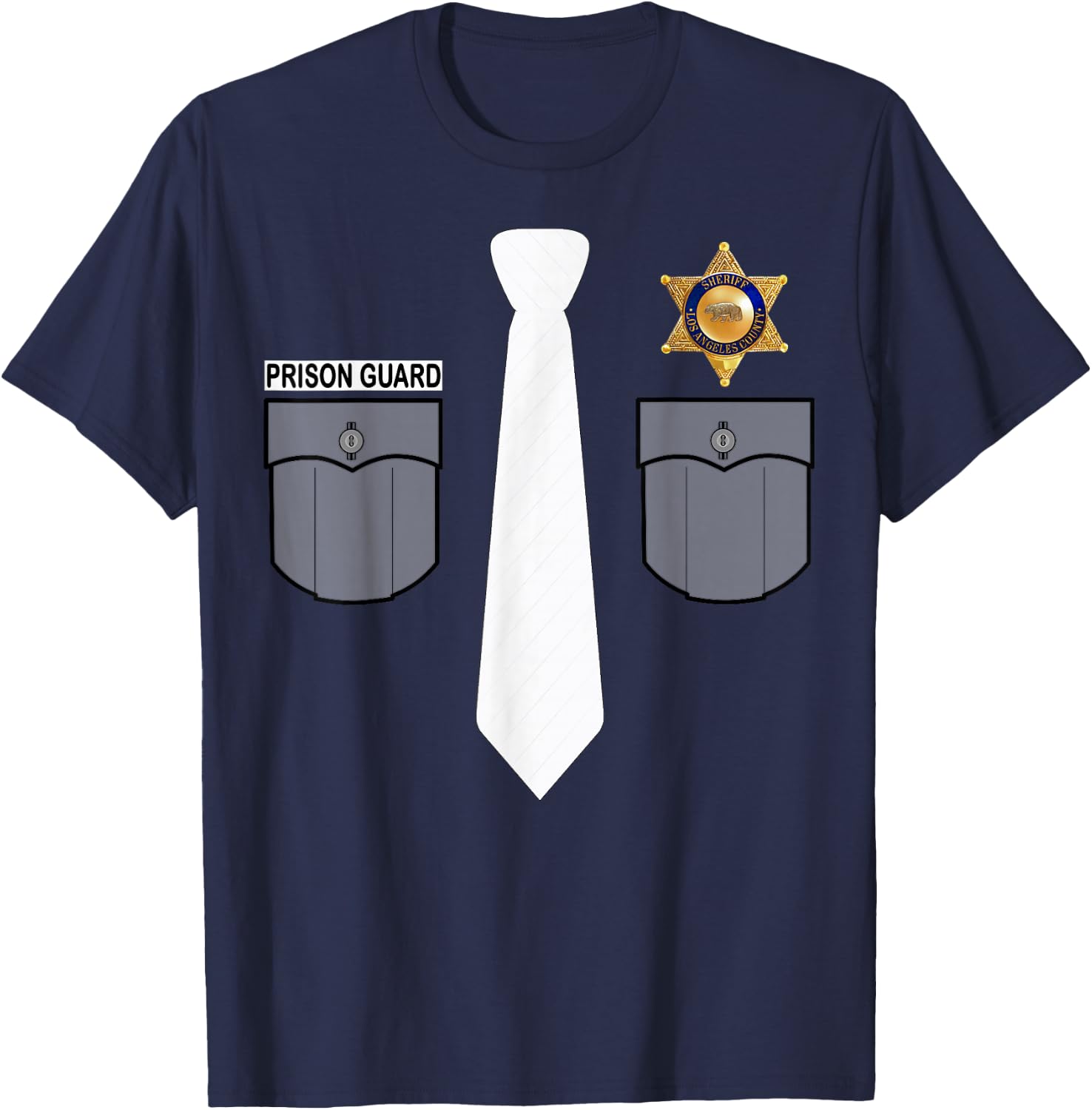 Prison Guard Correctional Officer Police Costume Funny T-Shirt - T-Shirt | Navy