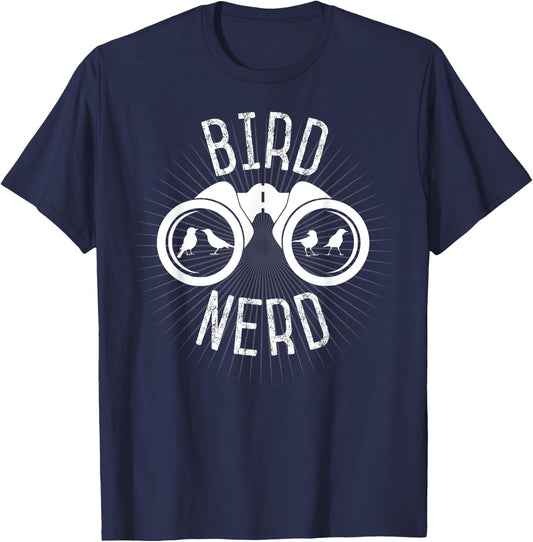 Birdwatcher Gifts, Birdwatching : Bird Nerd Shirt T-Shirt - T-Shirt | Navy