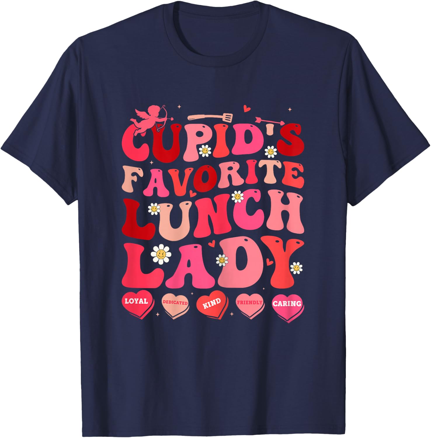 Cupid's Favorite Lunch Lady Cafeteria Worker Valentine's Day T-Shirt - T-Shirt | Navy