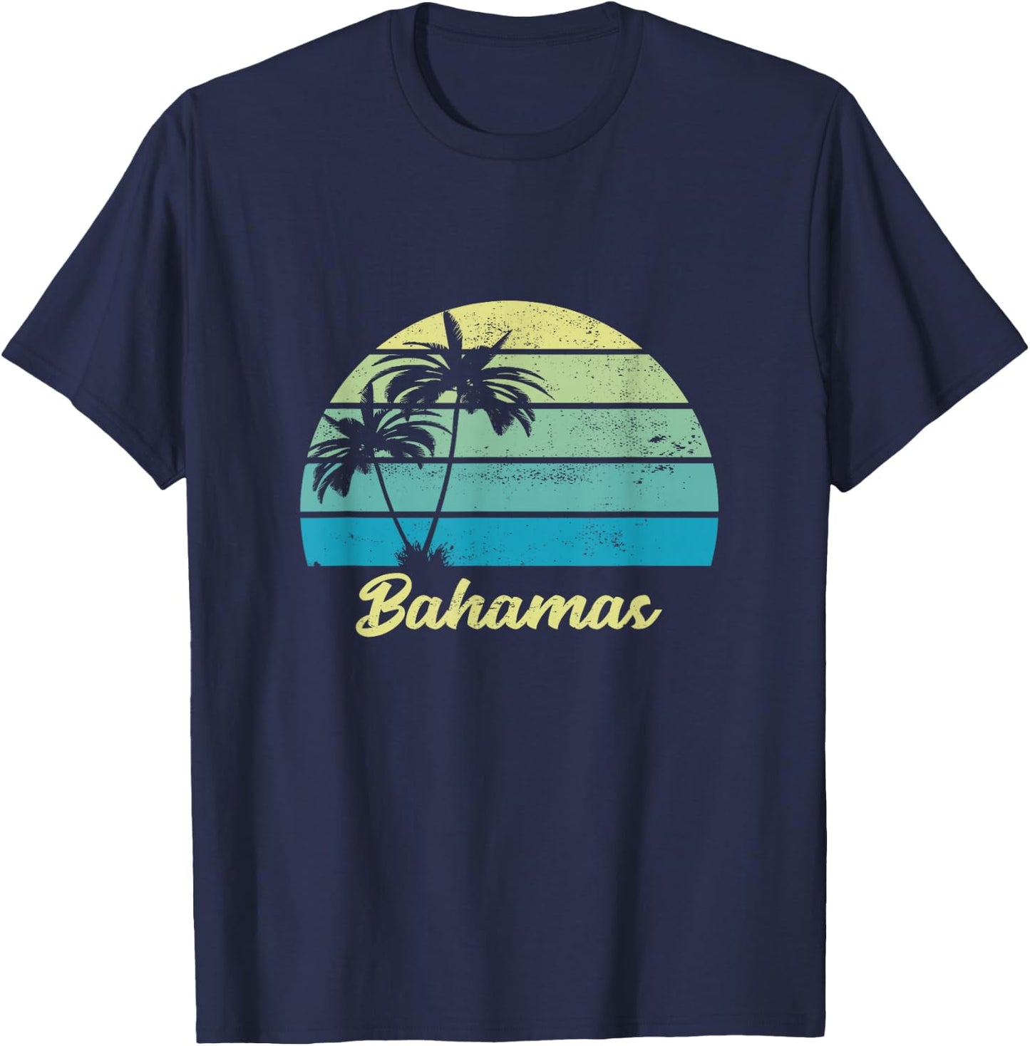 Bahamas Souvenir T Shirt Vacation Vintage Palm T-Shirt - T-Shirt | Navy