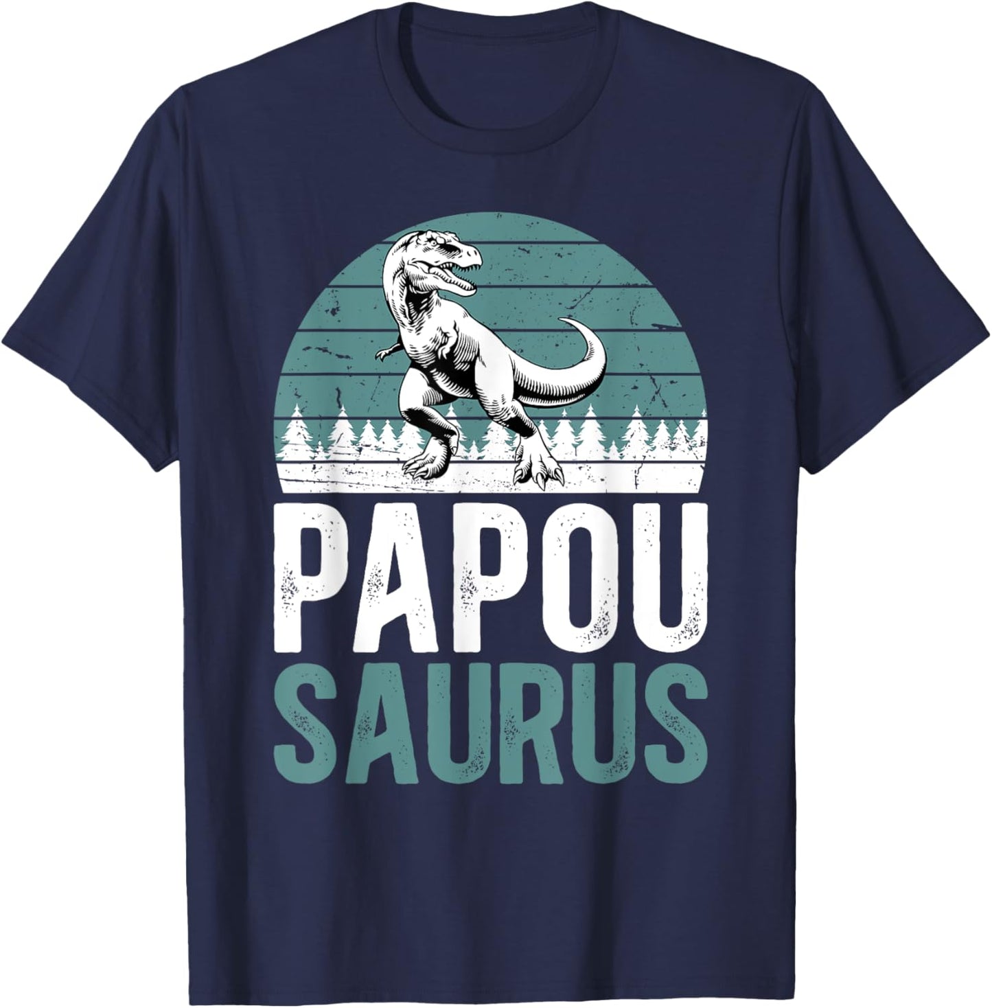 Papousaurus Papou Grandpa Papou Grandfather T-Shirt - T-Shirt | Navy