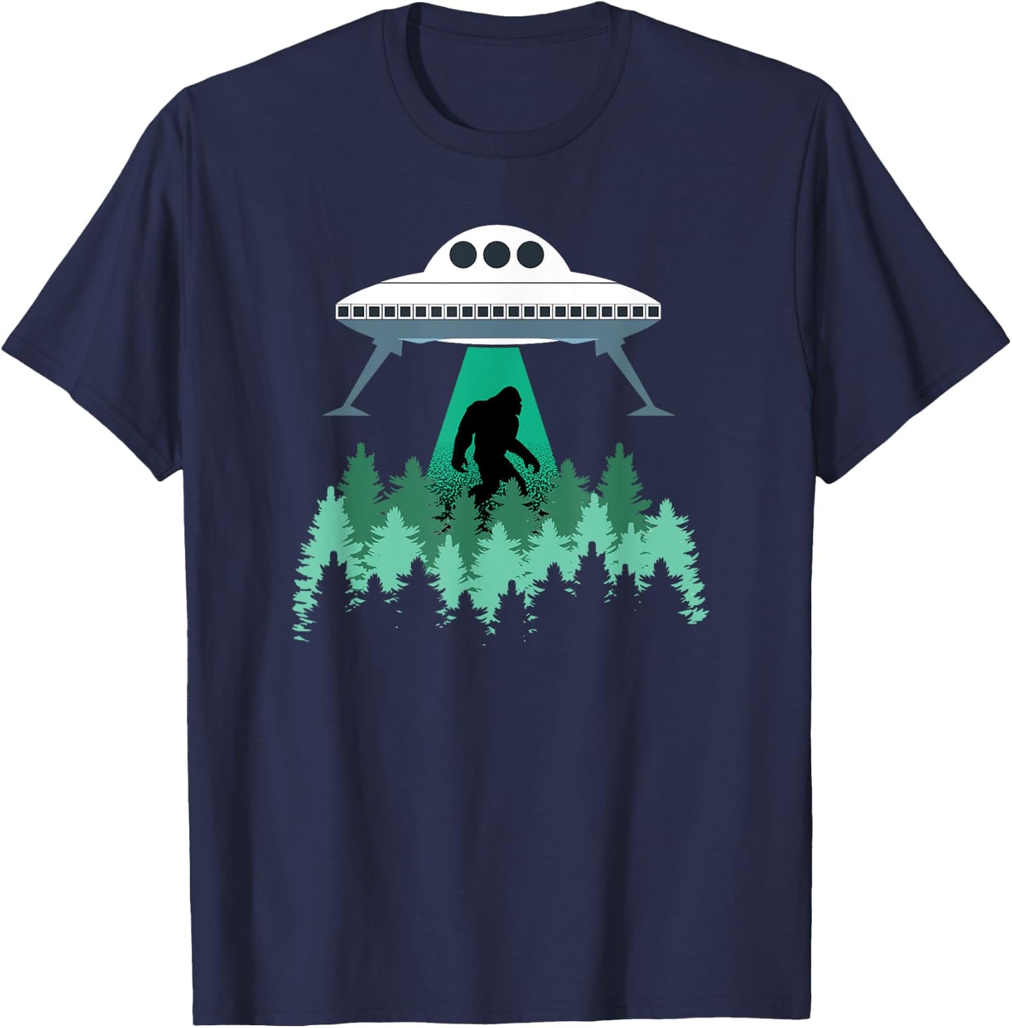Bigfoot UFO Shirt Abduction Alien Conspiracy Gift T-Shirt - T-Shirt | Navy