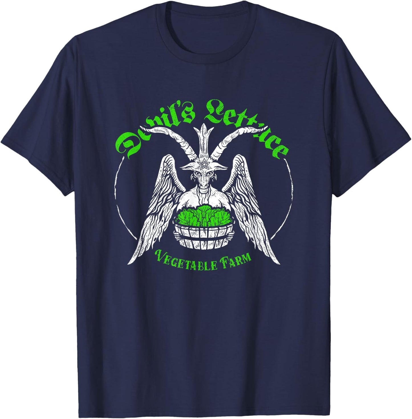 The Devils Lettuce Vegetable Farm - Dank Meme Funny T-Shirt - T-Shirt | Navy