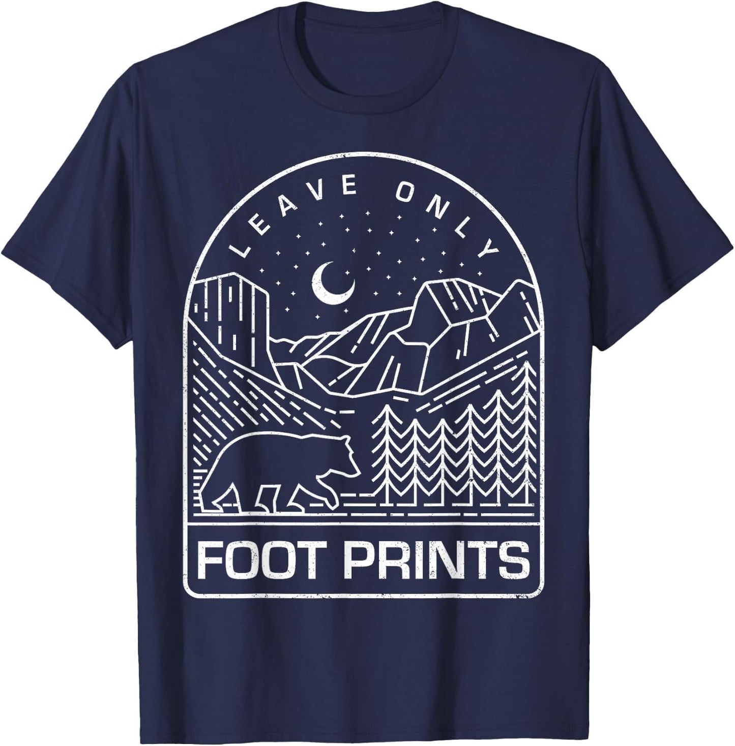 Leave Only Foot Prints Nature and National Park T-Shirt - T-Shirt | Navy