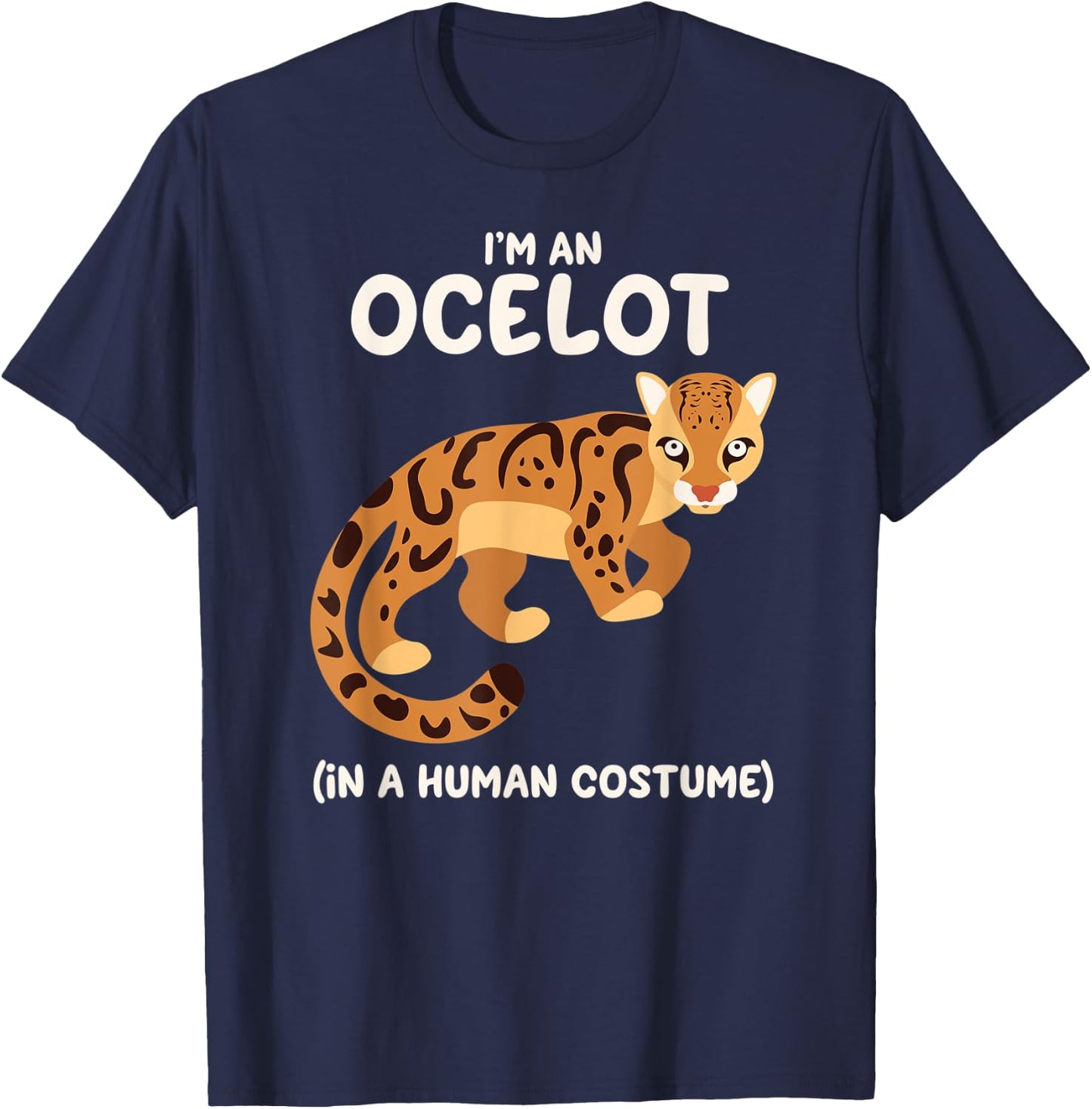 Ocelot Costume Funny Halloween Graphic T-Shirt - T-Shirt | Navy