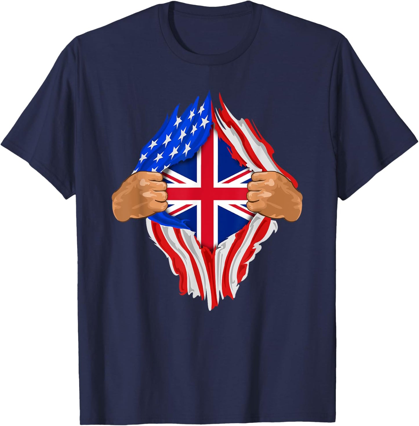 British Blood Inside Me | United Kingdom UK Flag Gift T-Shirt - T-Shirt | Navy