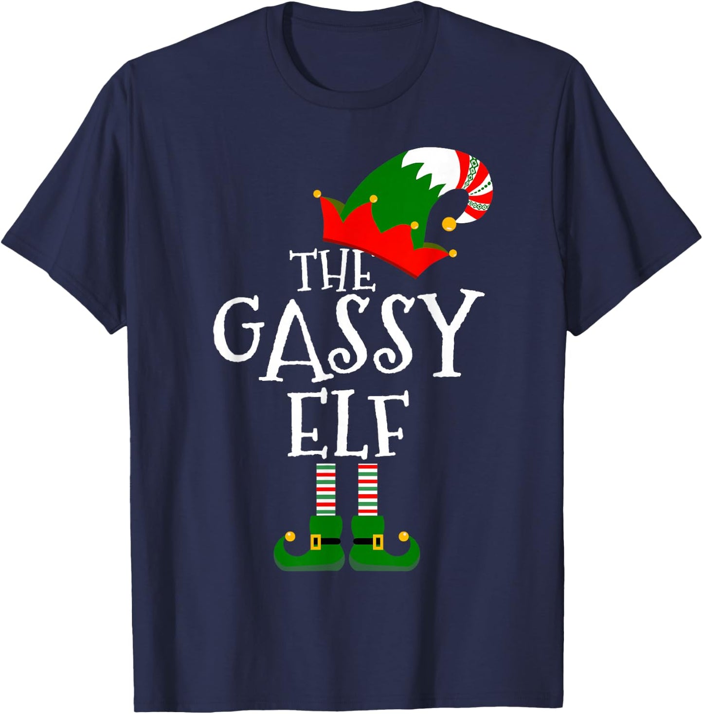 Funny The Gassy Elf Matching Family Group Gift Christmas T-Shirt - T-Shirt | Navy