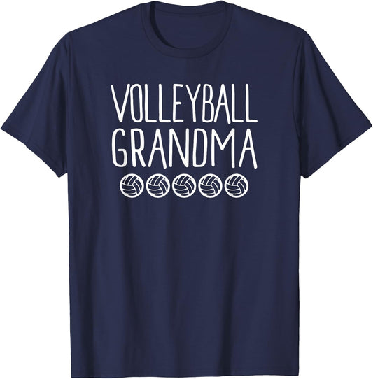 Cute Volleyball Grandma Shirt Sports Shirt T-Shirt - T-Shirt | Navy
