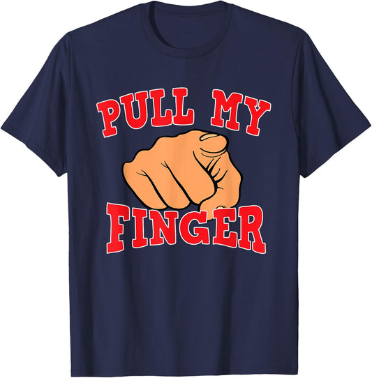 Funny Old Man Pull My Finger Classic Joke T-Shirt - T-Shirt | Navy