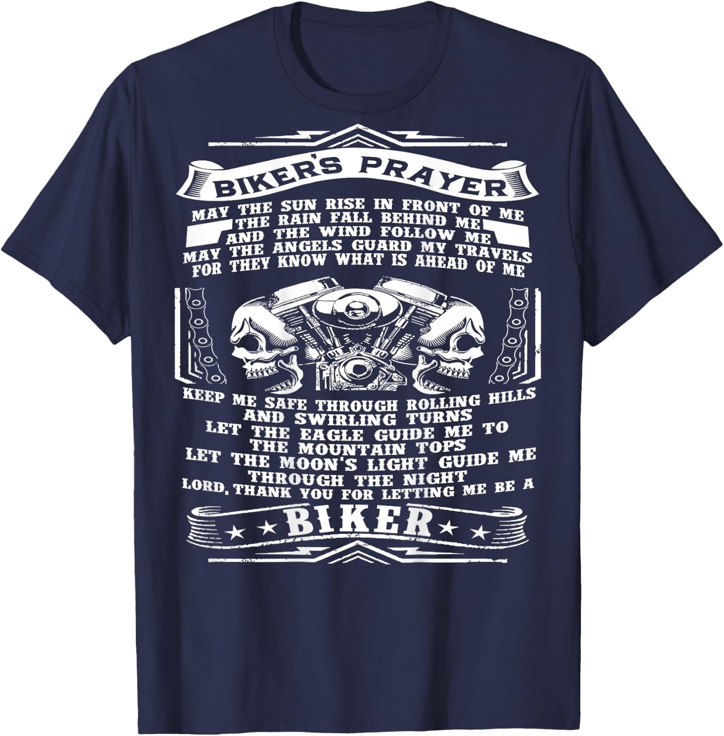 Biker's Prayer T-Shirt - T-Shirt | Navy