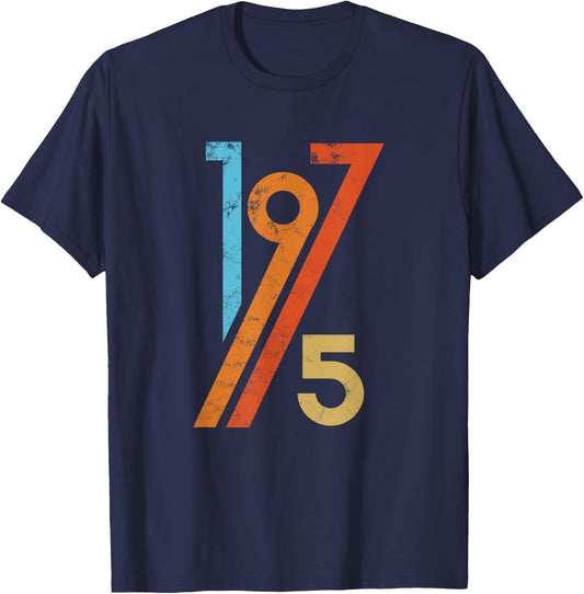 Birthday Vintage 70s Style 1975 T-Shirt - T-Shirt | Navy