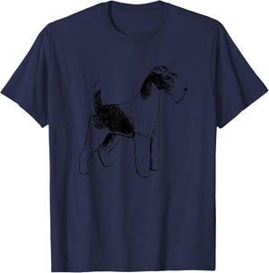 Wire Hair Fox Terrier Dog T-Shirt - T-Shirt | Navy