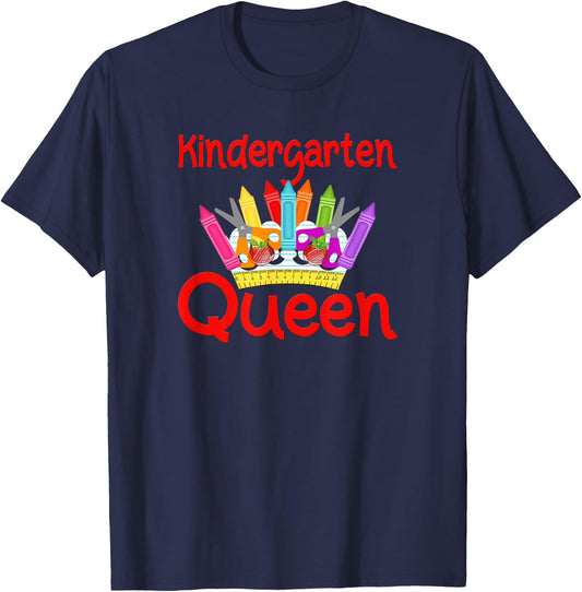 Kindergarten Queen Back To School T-Shirt - T-Shirt | Navy