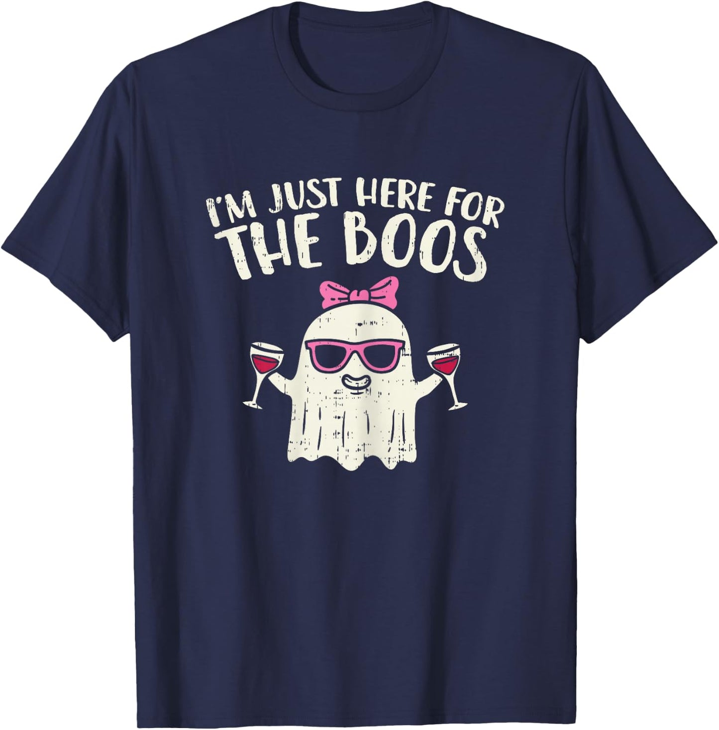 Im Just Here For The Boos Funny Halloween Costume T-Shirt - T-Shirt | Navy